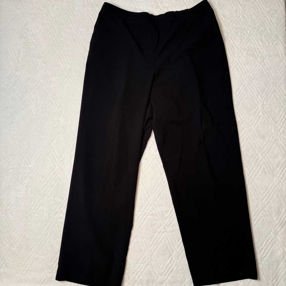 Business Casual Workwear Alfred Dunner Black Pull-On Pants 18 Straight Leg